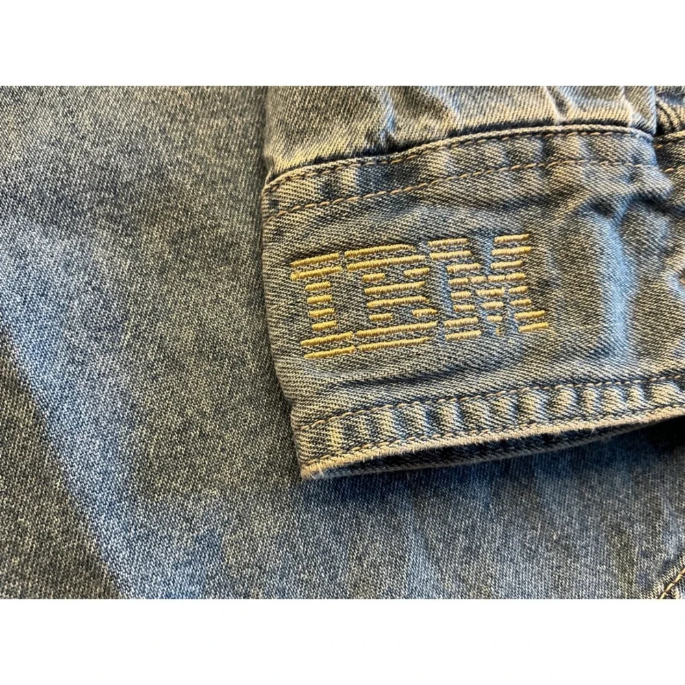 Swingster Vintage IBM Denim Button Down Shirt Blue Long Sleeve XL Tech Corporate